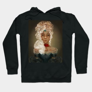 Low Brow Portrait of Marie Antoinette With Fantasy Jewelry Hoodie